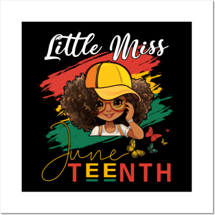 Little Miss Juneteenth Black History Shirt Kids Boys 2024 Posters and Art